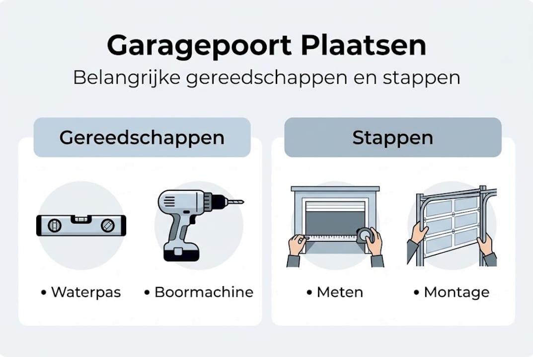 Overzichtelijke infographic: zo verloopt de installatie van een garagepoort