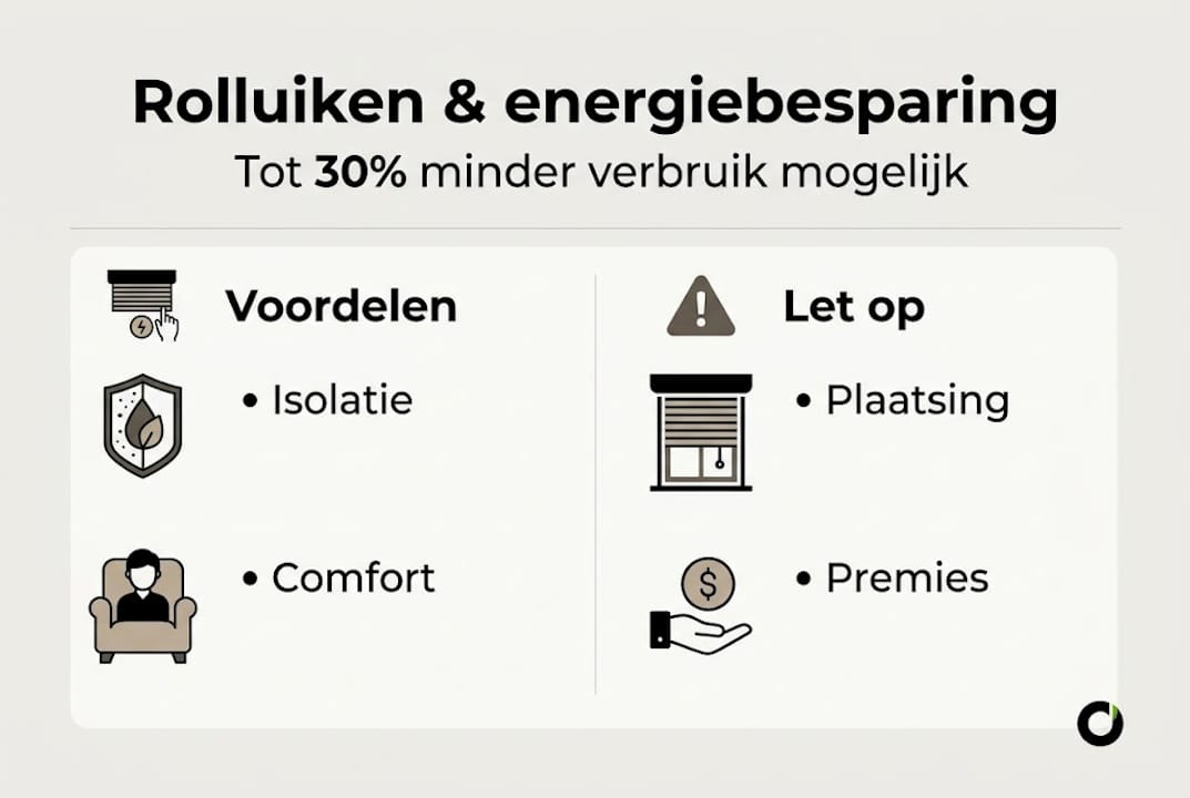 Infographic voordelen en aandachtspunten energie-efficiënte rolluiken West-Vlaanderen