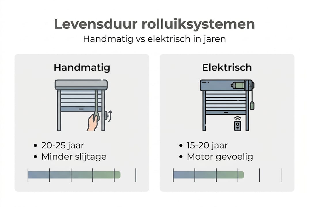 Infographic: Hoe lang gaat een rolluiksysteem mee?