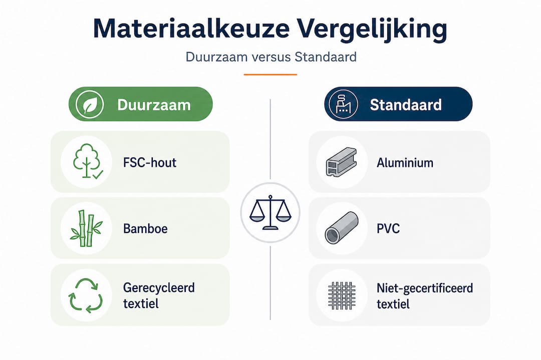 Infographic: Duurzame materiaalkeuze versus traditionele opties