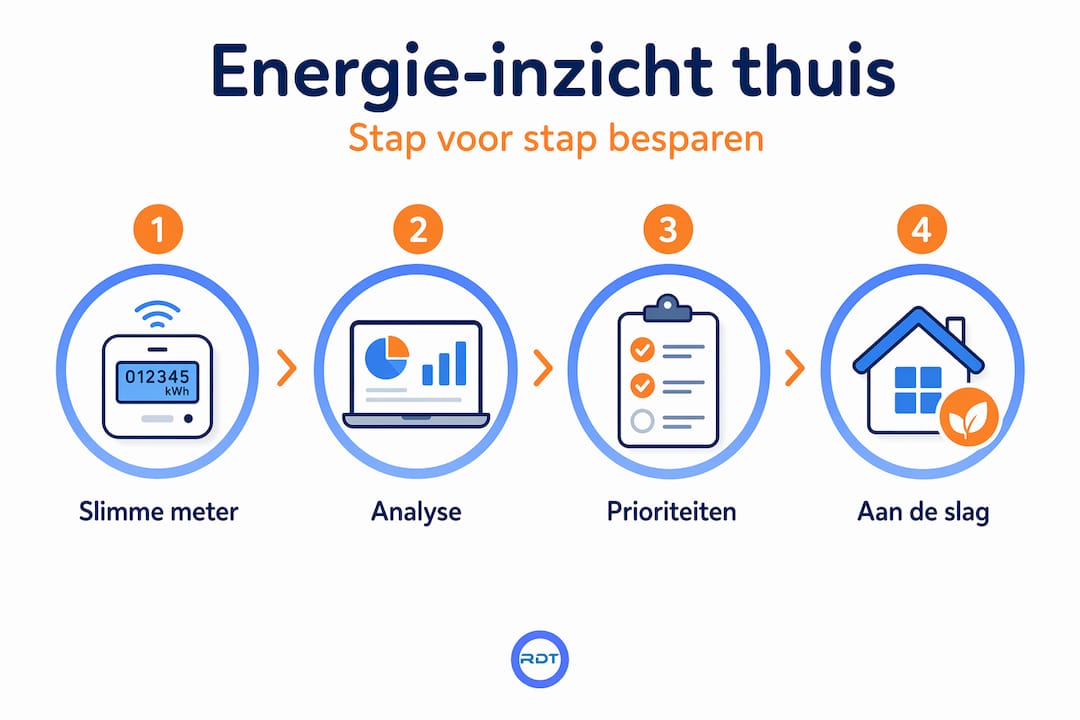 Infographic: stappenplan voor meer grip op je energieverbruik