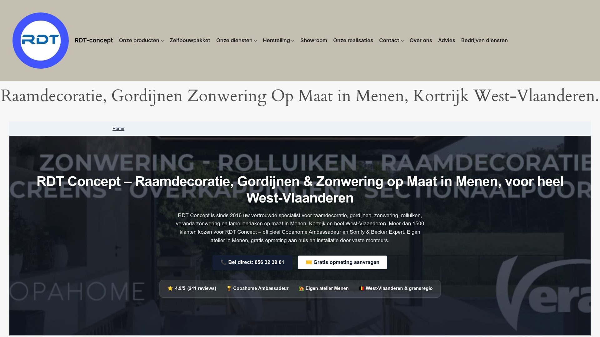 RDT Concept zonneluifel op maat eigen atelier Menen West-Vlaanderen
