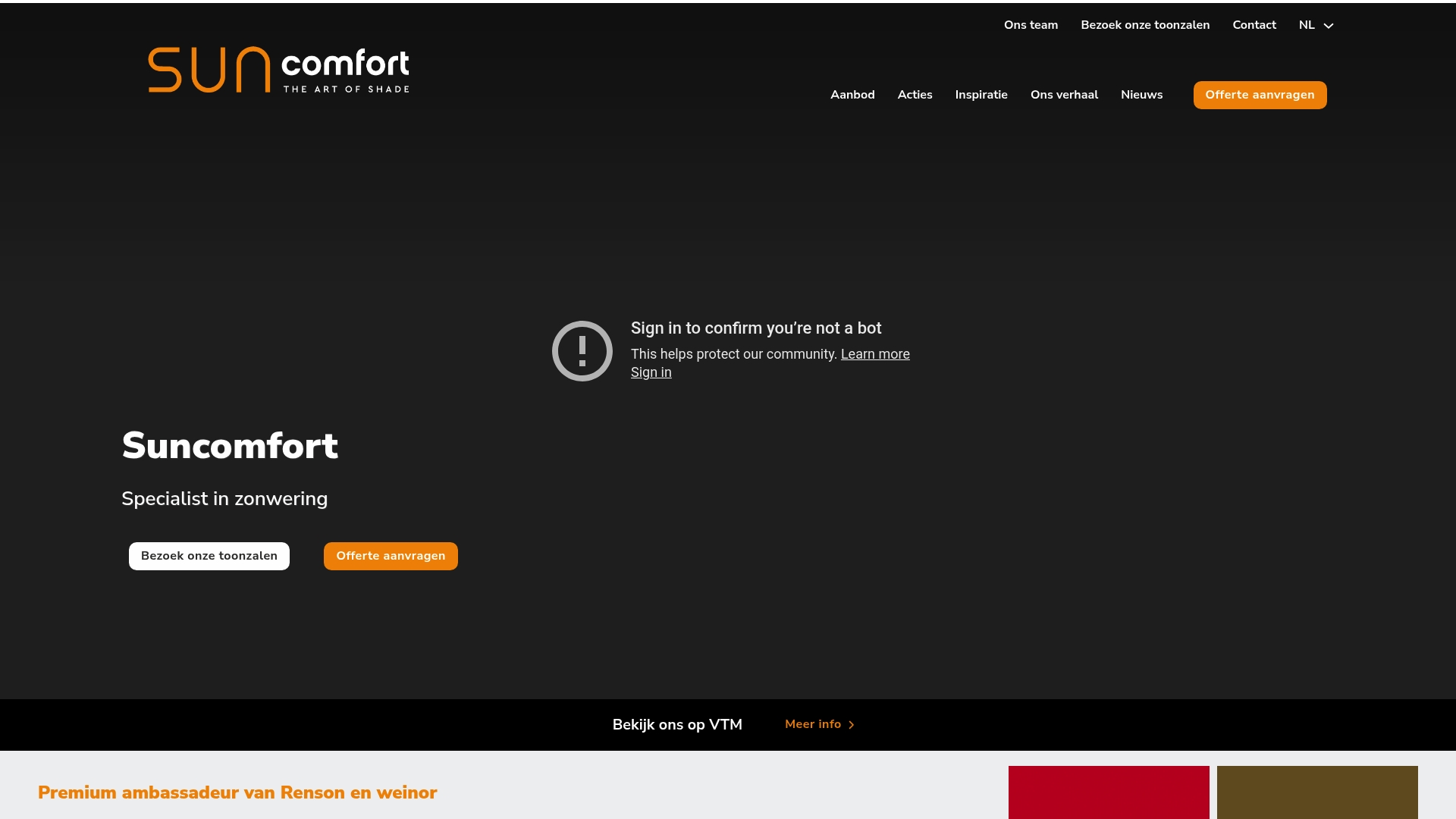 Suncomfort zonwering op maat premium partner Renson Weinor