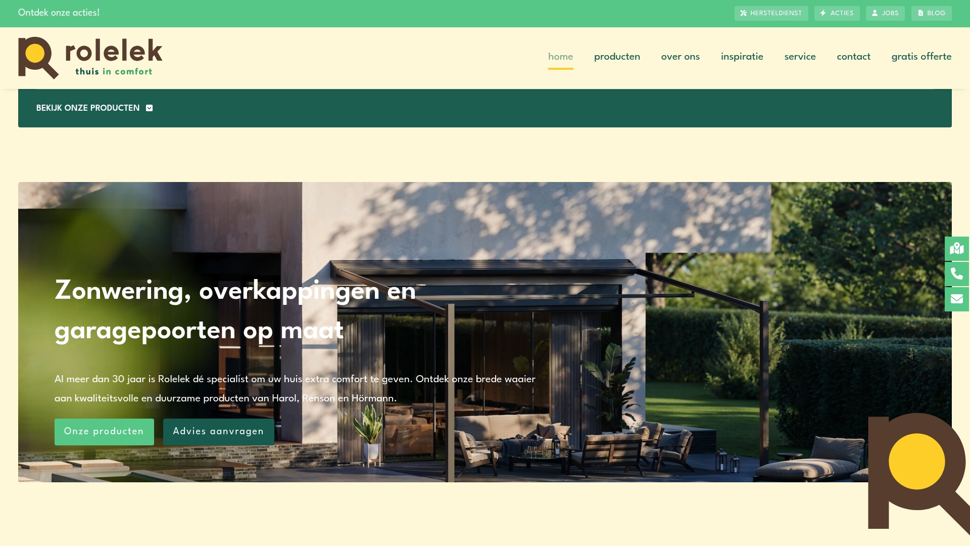 Rolelek screens op maat zonwering rolluiken Harol Renson Hörmann