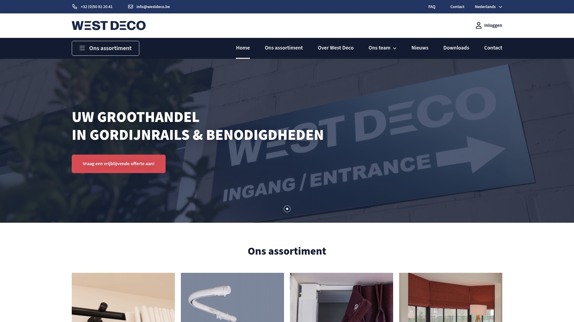 West Deco groothandel raamdecoratie zonder boren eigen productie 5000 m² magazijn