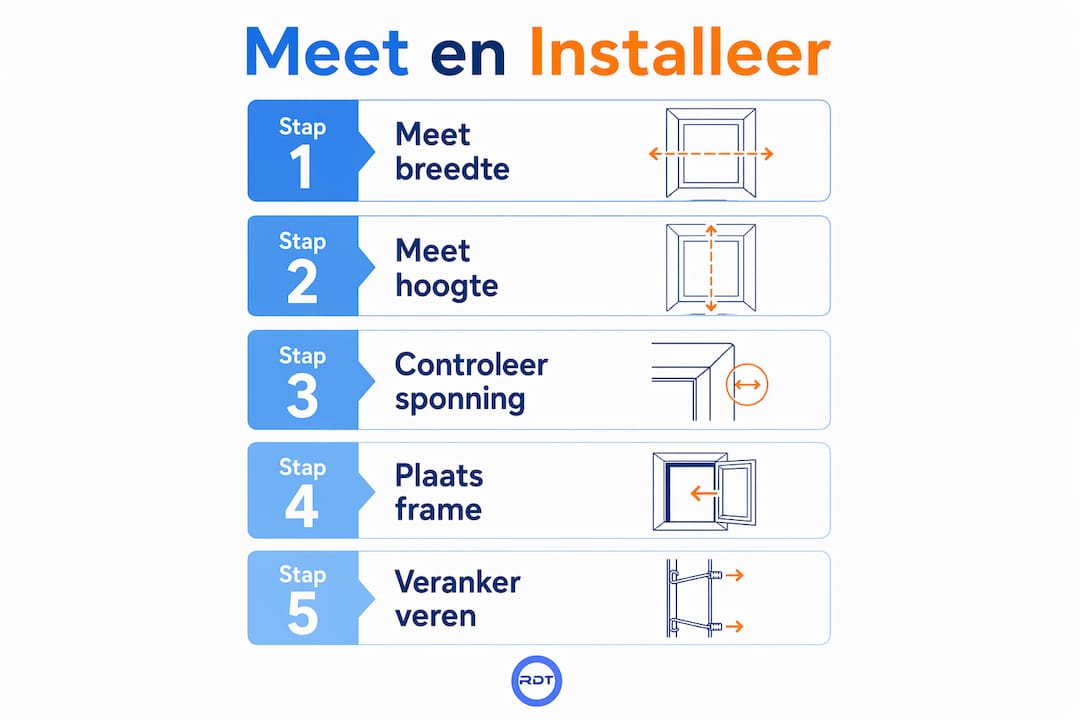 Infographic: zo meet je een inzethor op maat en plaats je hem zonder boren