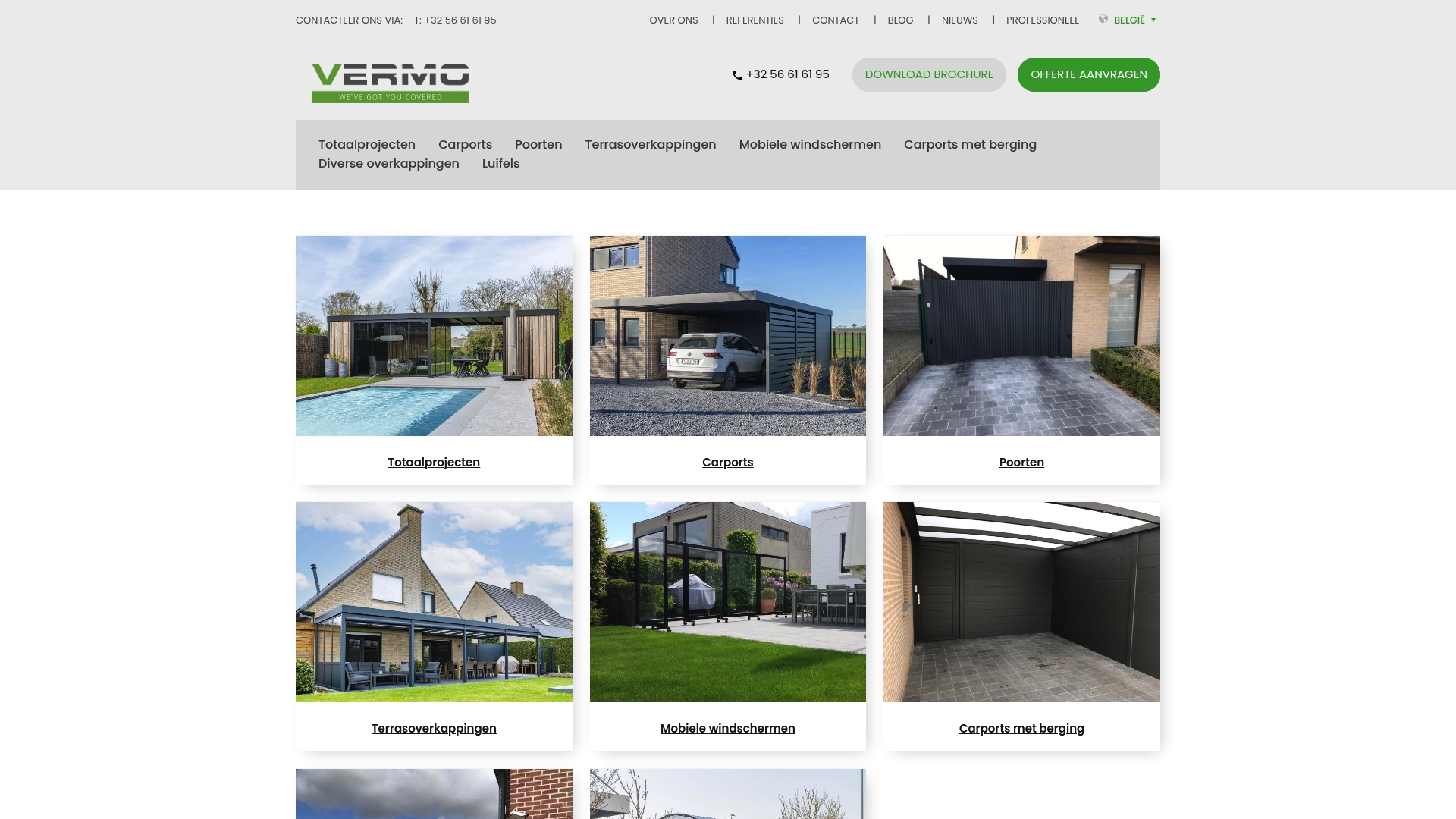 Vermo Carports aluminium terrasoverkapping met lamellen alternatief in België