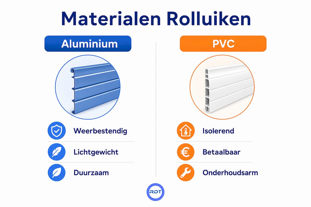 Infographic: aluminium versus pvc rolluiken vergeleken door een rolluikenhersteller Menen