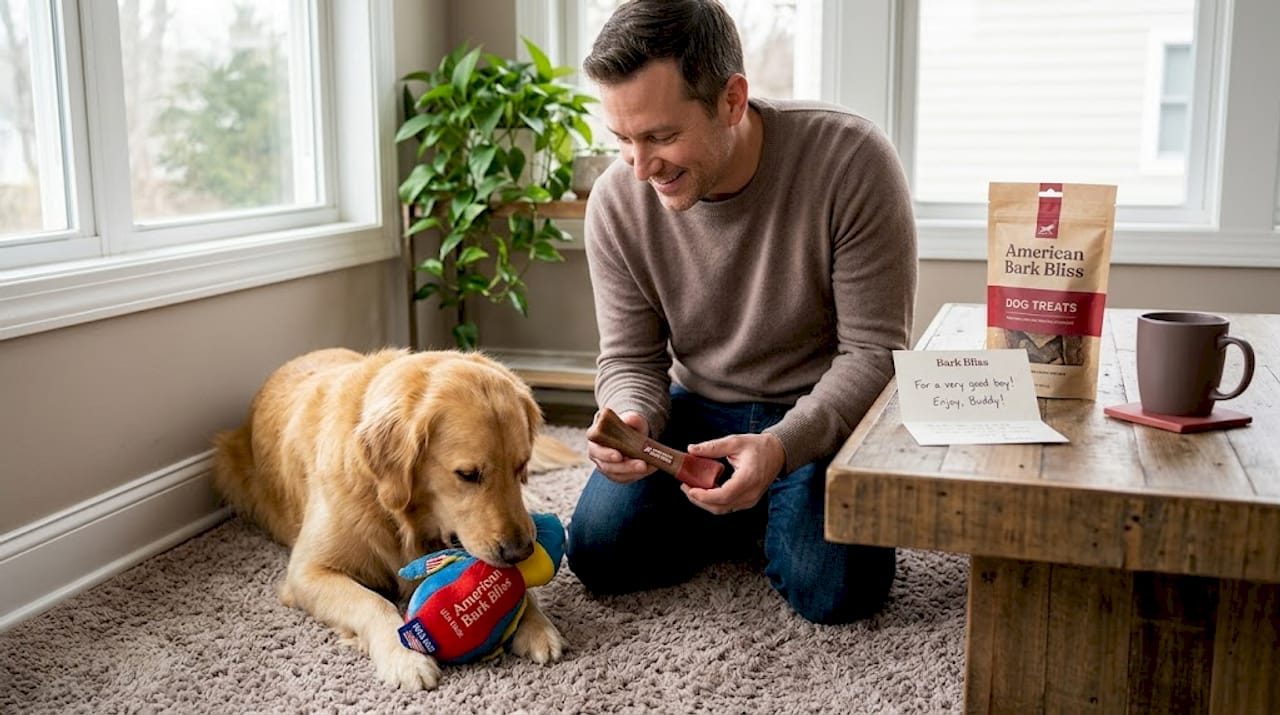 Man assessing quality of dog chew toy