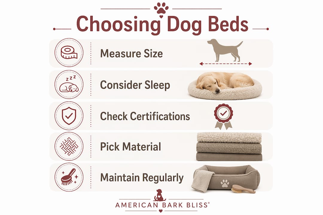 Infographic showing step-by-step dog bed selection