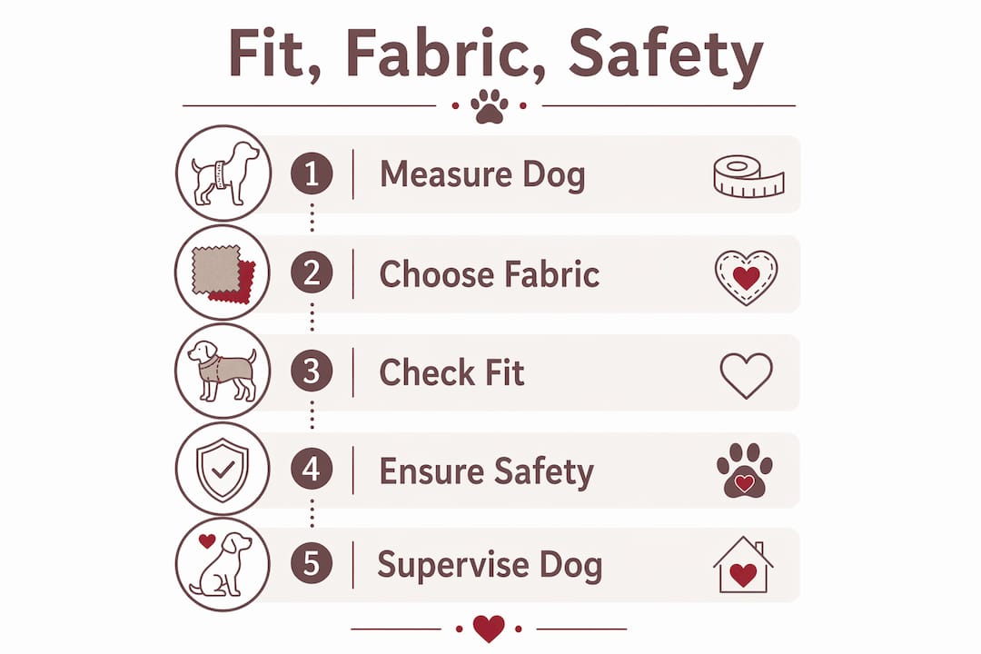 Infographic of dog apparel buying steps