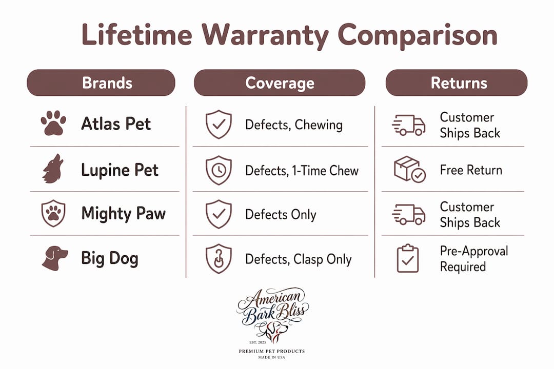 Infographic showing lifetime warranty coverage comparison