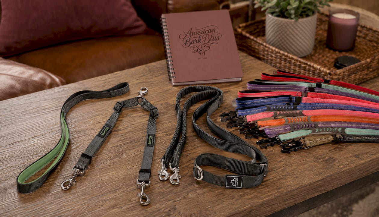 Double Dog Leash, Two Dog Adjustable Length Dog Lead, No-Tangle Leash for 2 Dogs