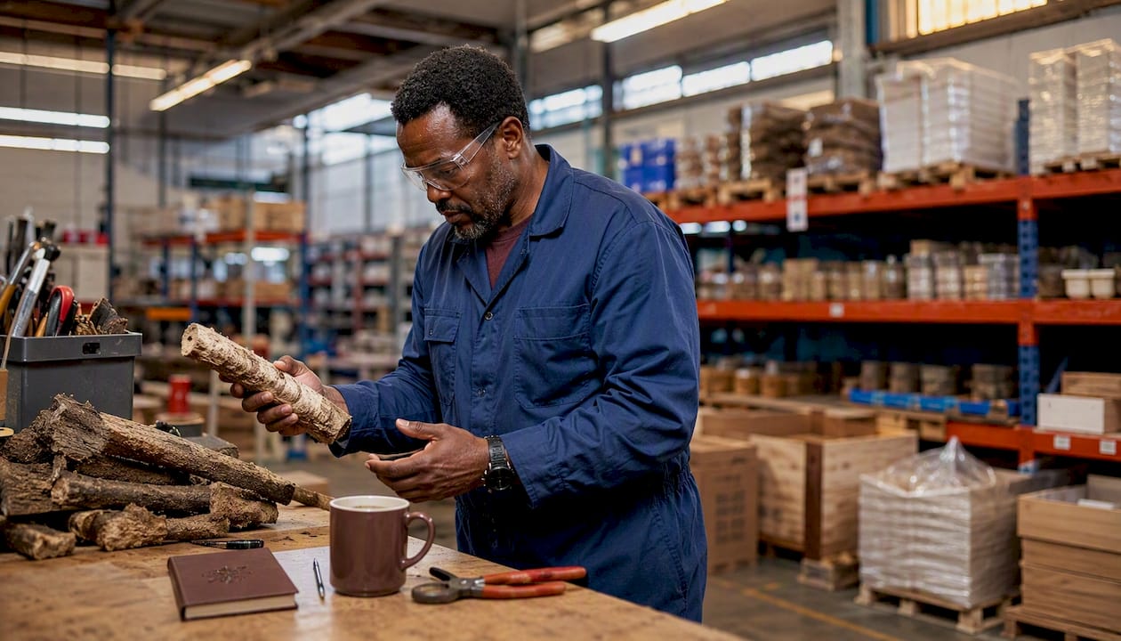 Factory worker overseeing American-made materials