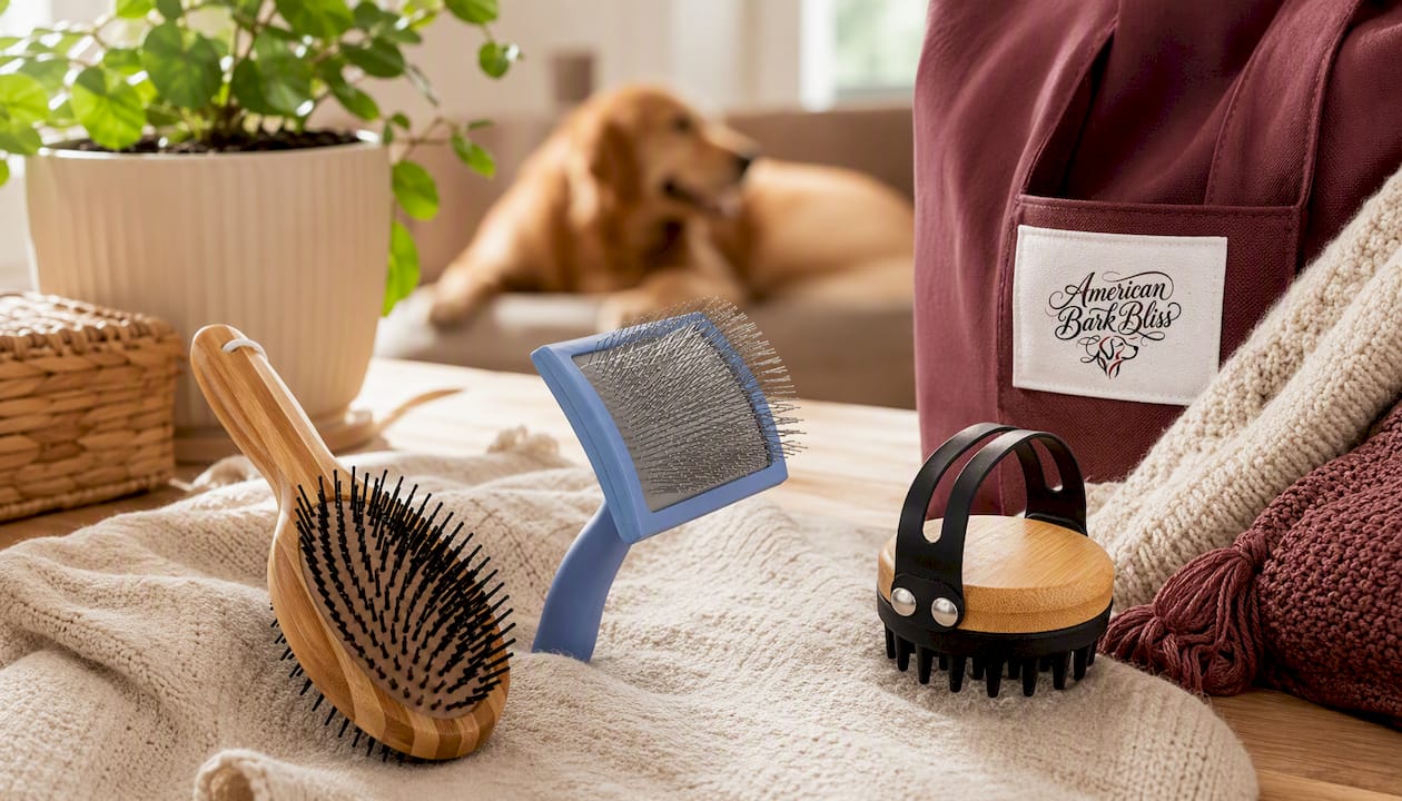 Country Living Dual-Sided Natural Wood Dog Brush - Ergonomic, Durable & Versatile