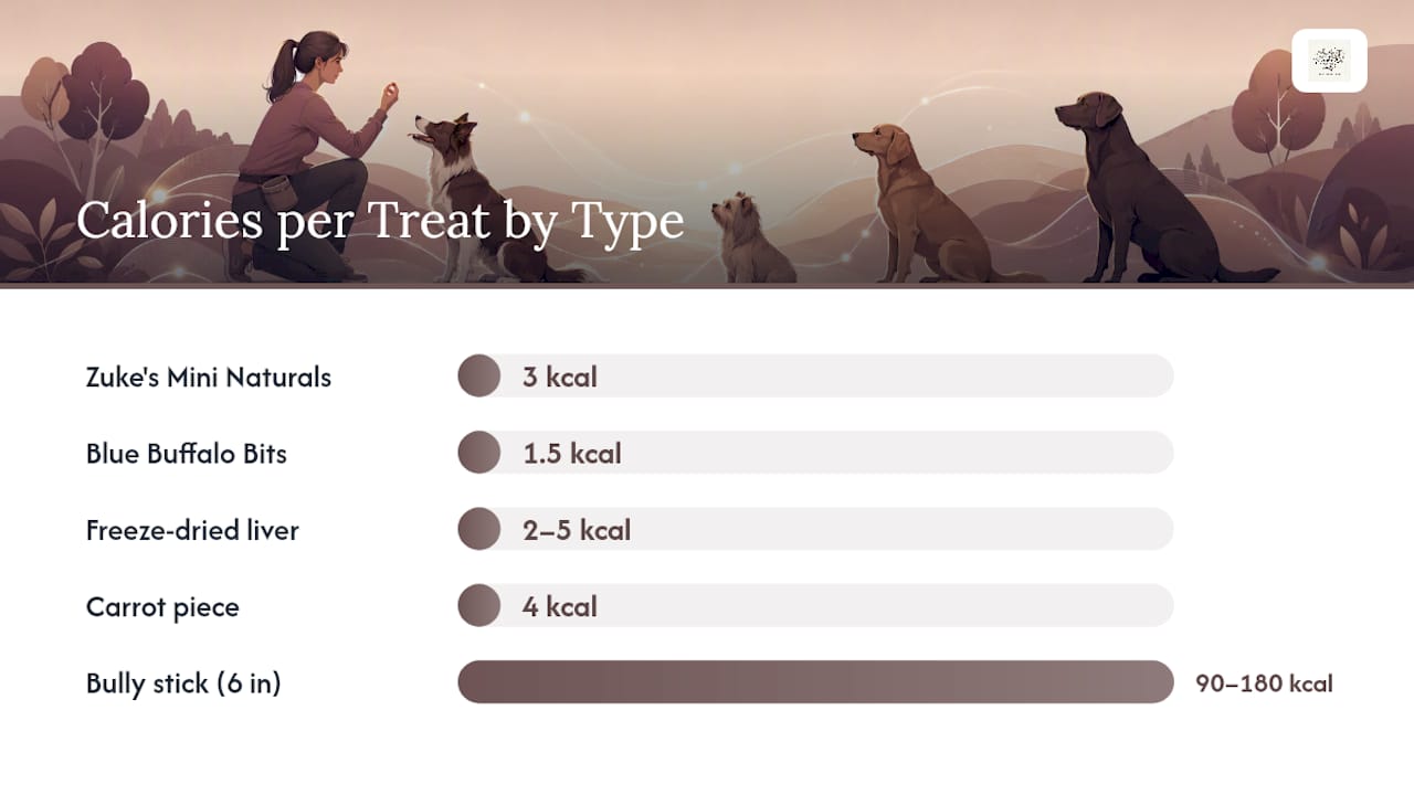Calorie comparison and treat frequency infographic