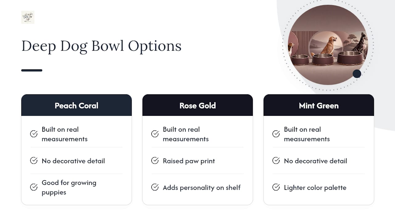 American Bark Bliss Deep Dog Bowls: Built for Real Measurements — overview diagram