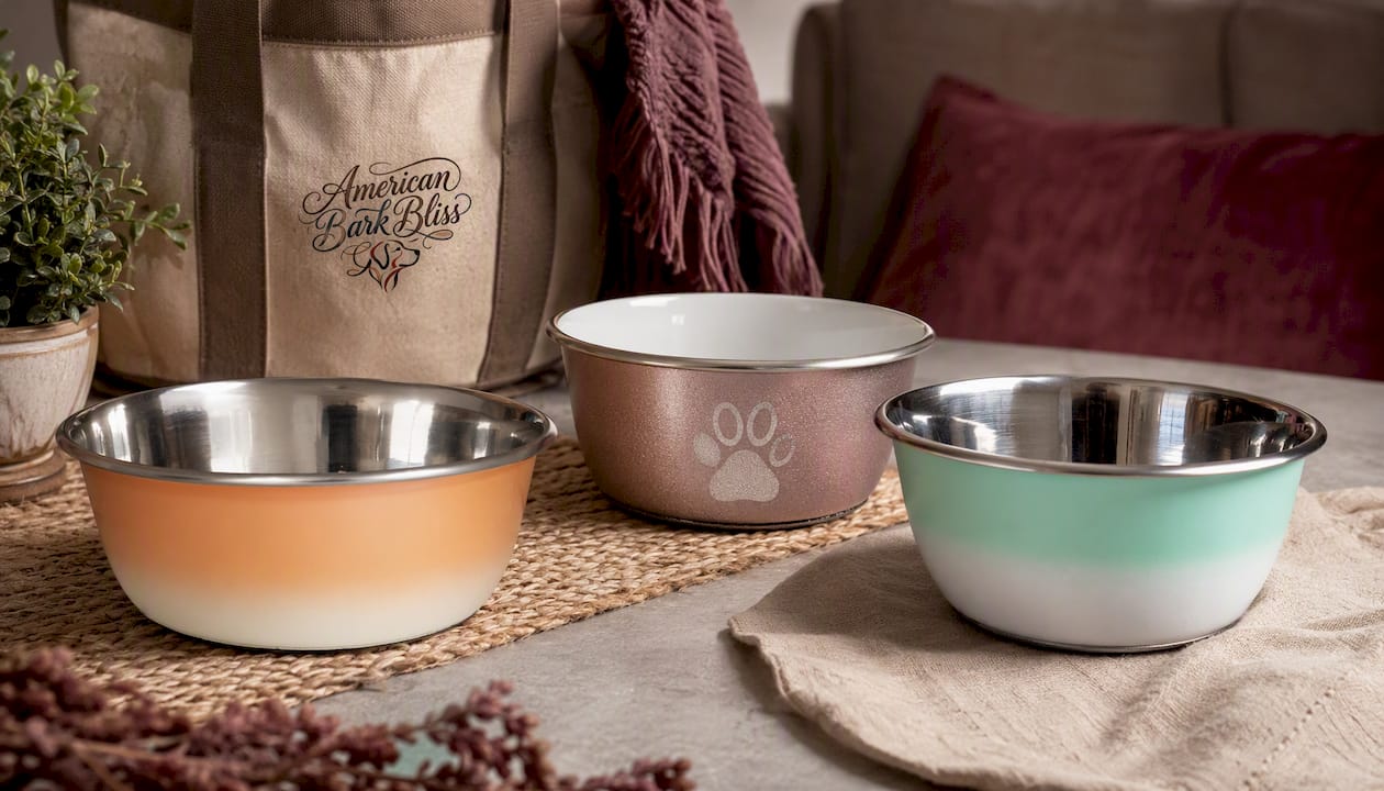 Deep Dog Bowl – Stainless Steel Bowl, Ideal for Small, Medium & Large Dogs – Peach Coral