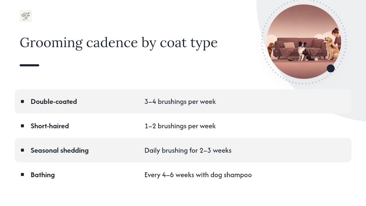 Dog grooming frequency by coat type