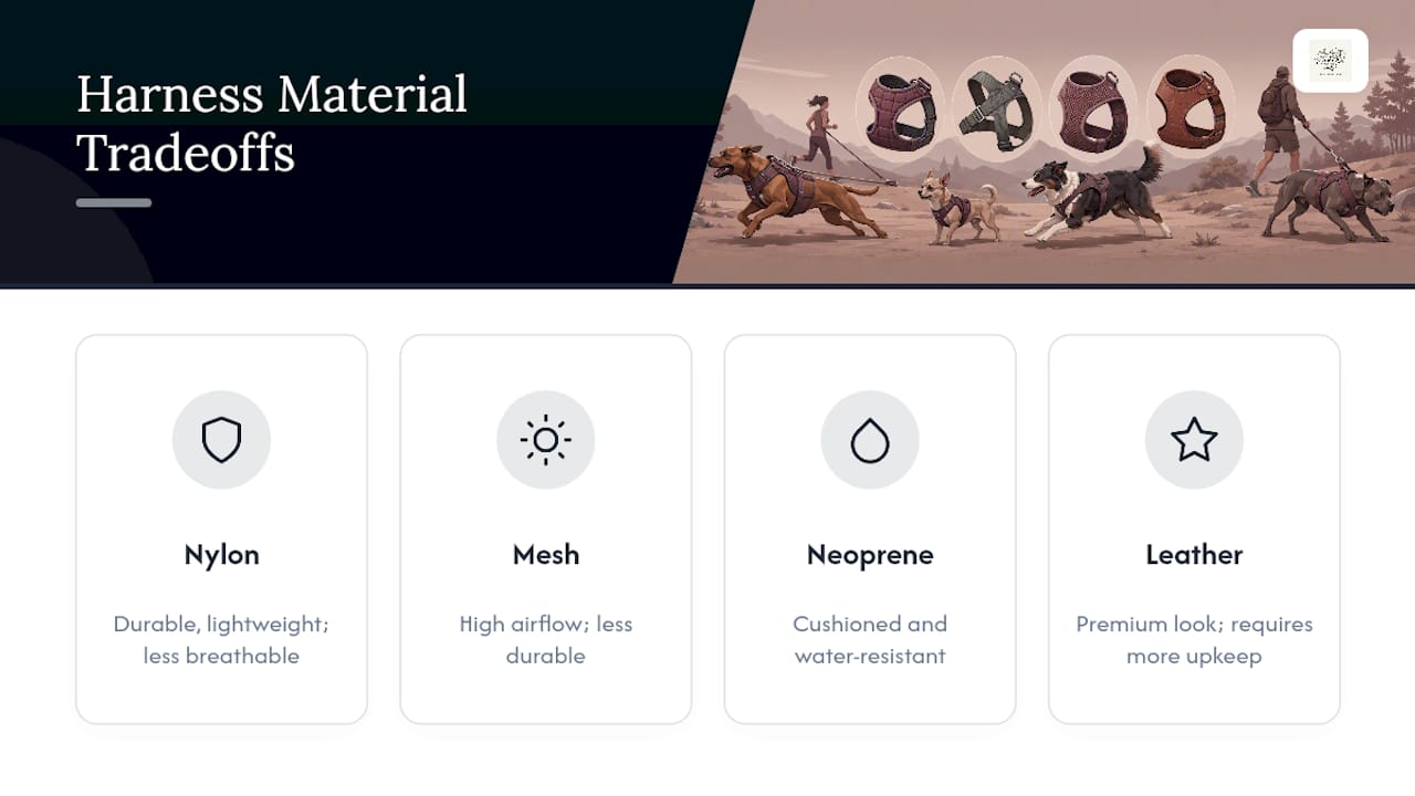 Comparison of dog harness materials