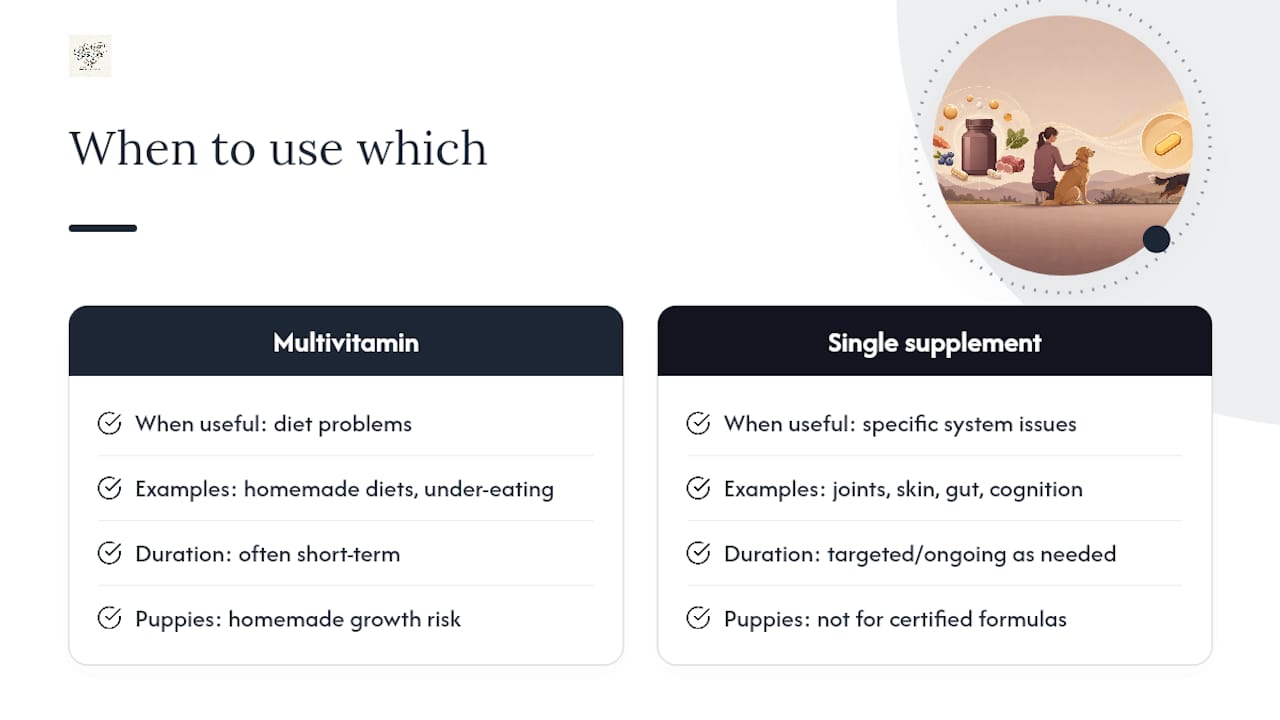 Multivitamin versus single supplement decision guide