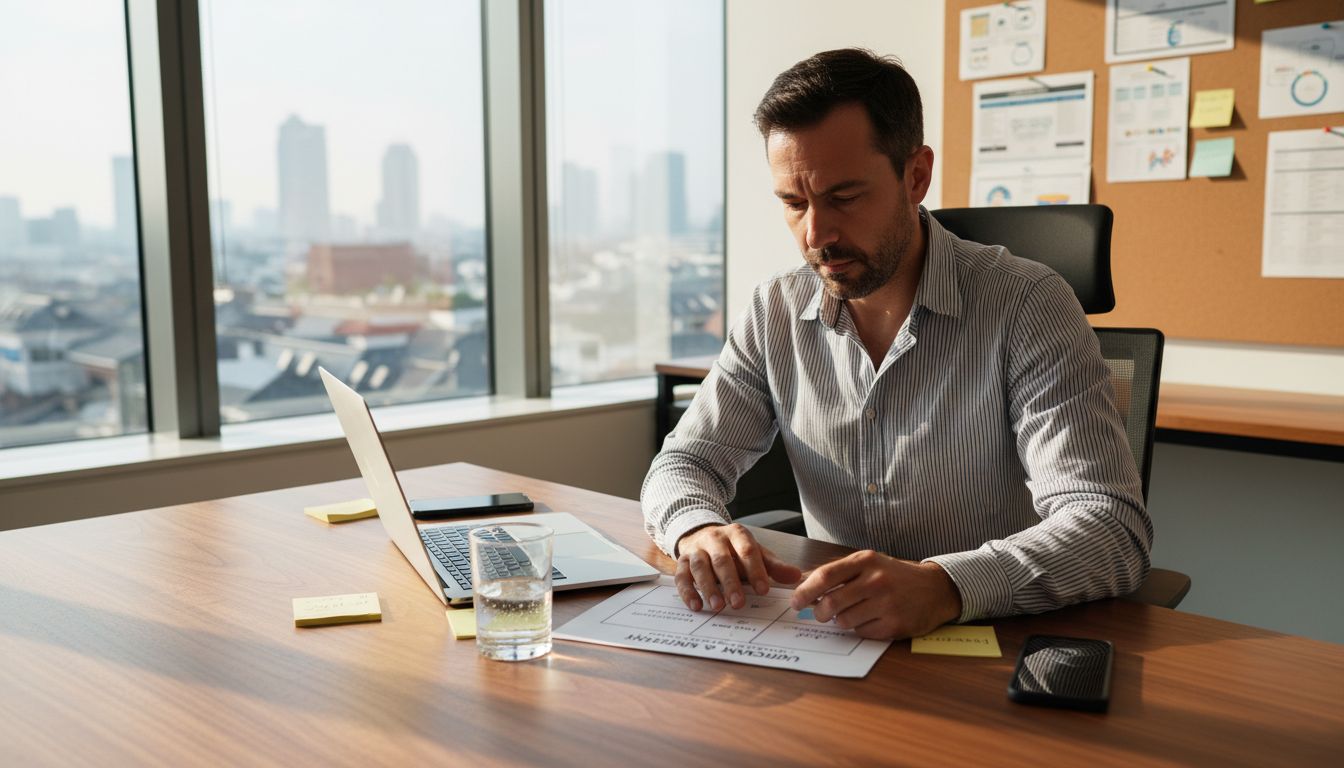 Professional reviews Eisenhower Matrix in city office