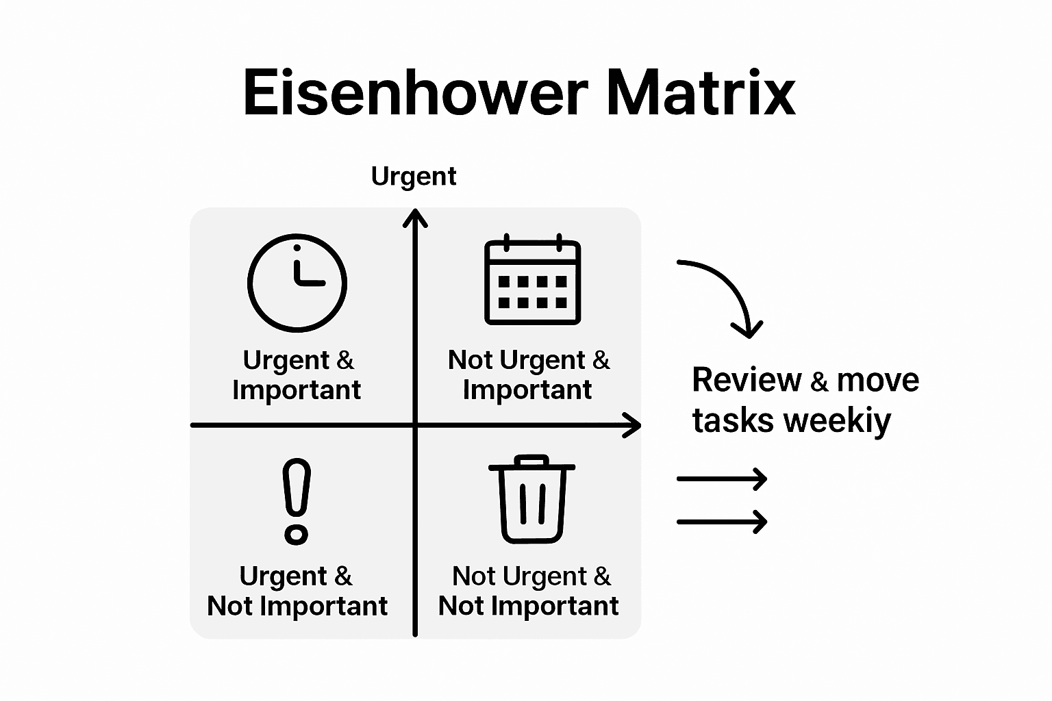 Eisenhower Matrix infographic for prioritizing tasks