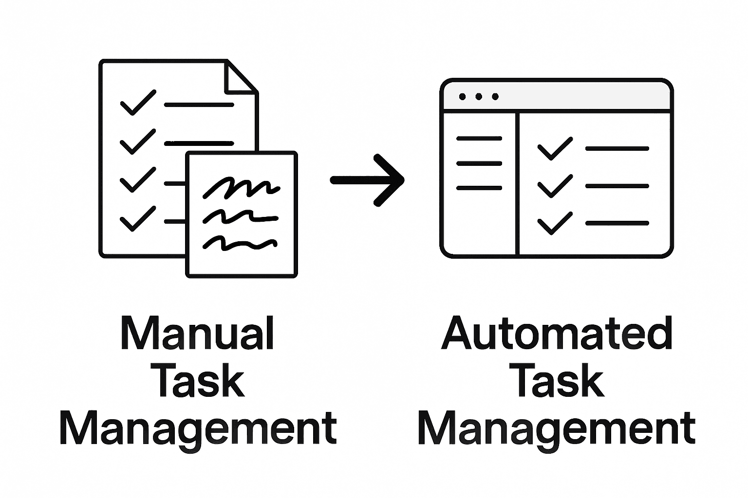 Infographic comparing manual and automated task management