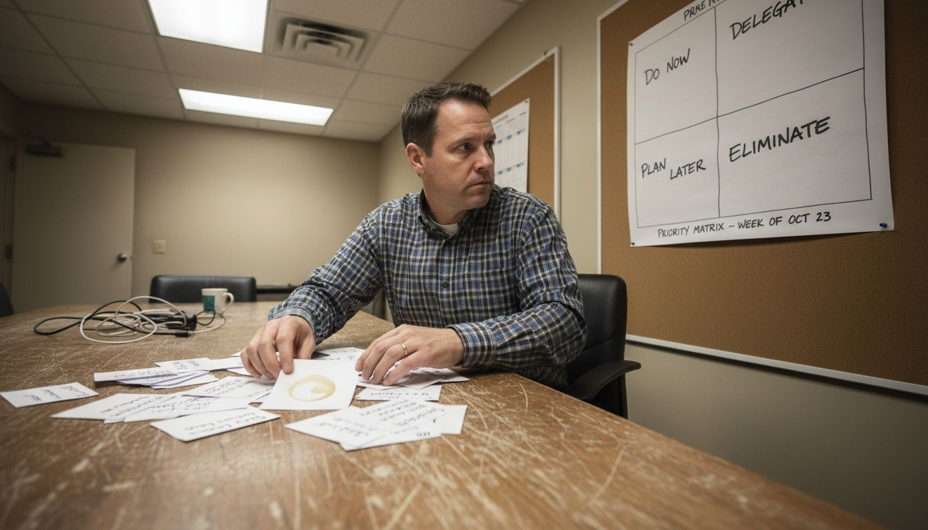 Project manager using urgency importance quadrant