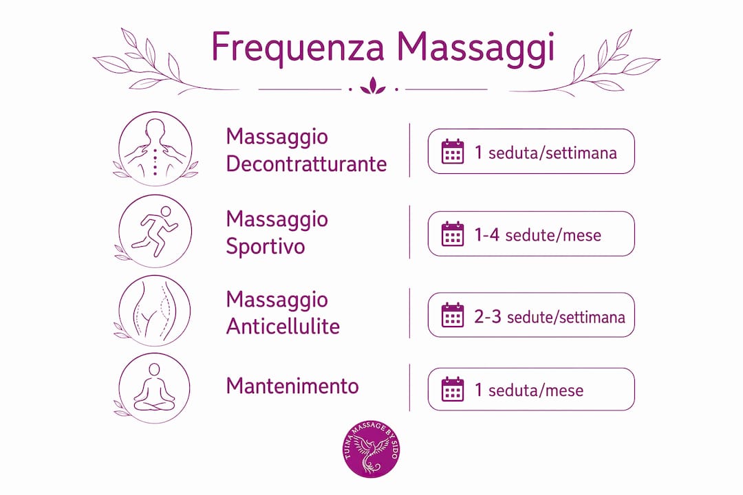 Infografica sulle tempistiche ideali per sottoporsi a un massaggio