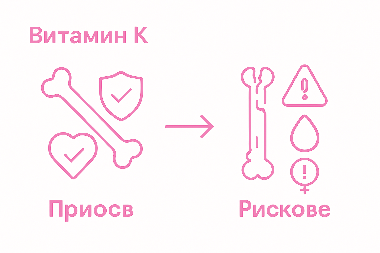 Инфографика: полезното и рисковете на витамин К – какво трябва да знаем