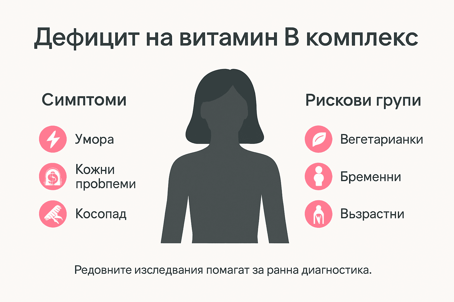 Инфографика: Как да разпознаем симптомите на недостиг на витамин B и кои са хората, изложени на по-висок риск