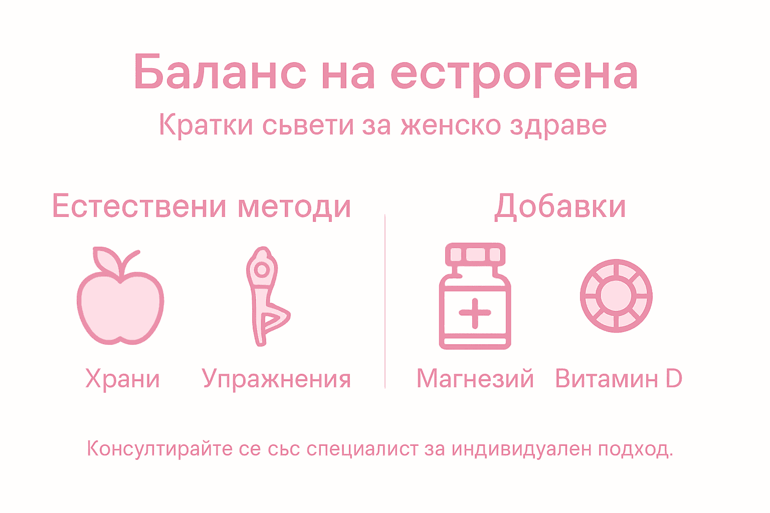 Инфографика с начини за поддържане на хормонален баланс при естроген