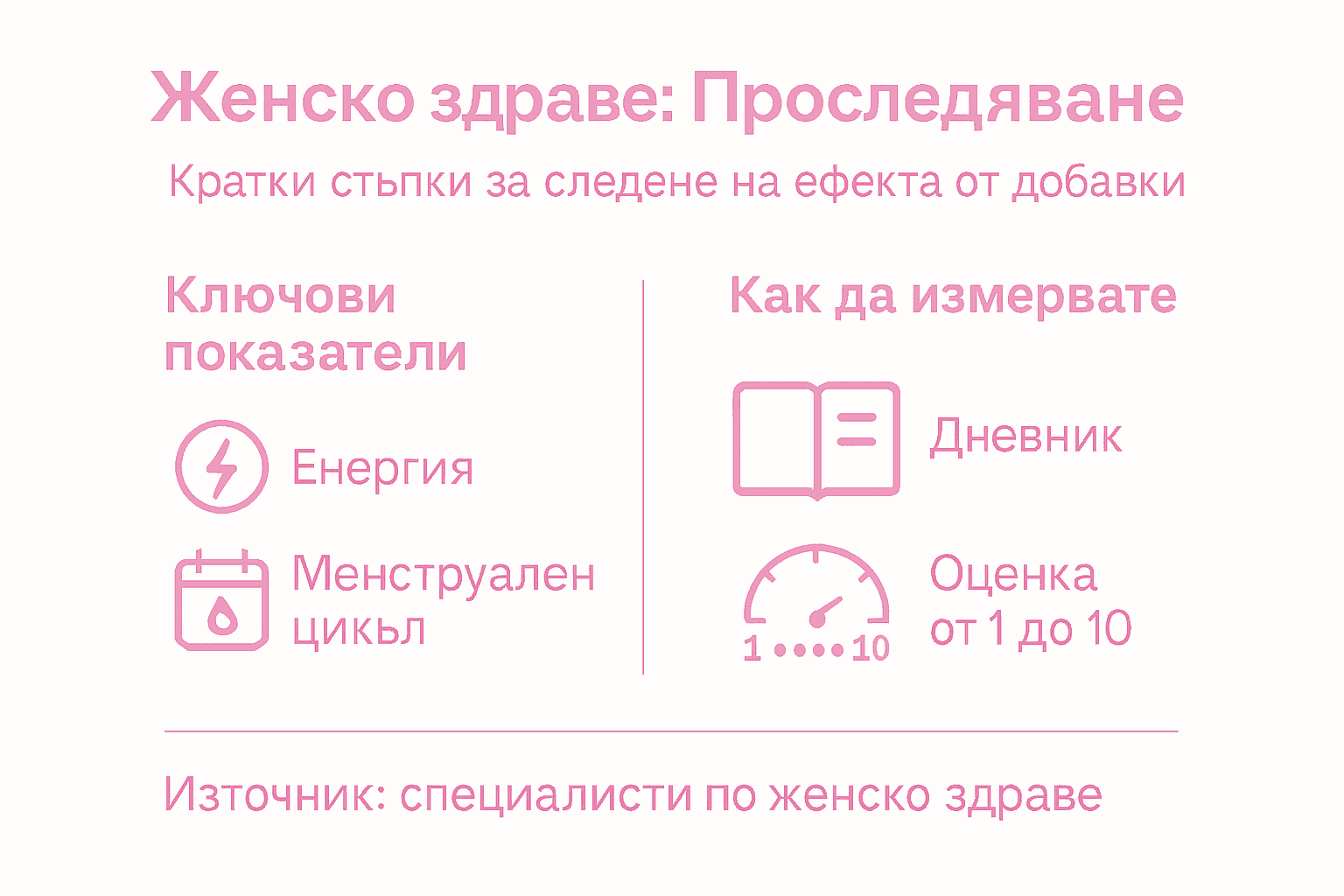 Инфографика за проследяване на здравето при жените