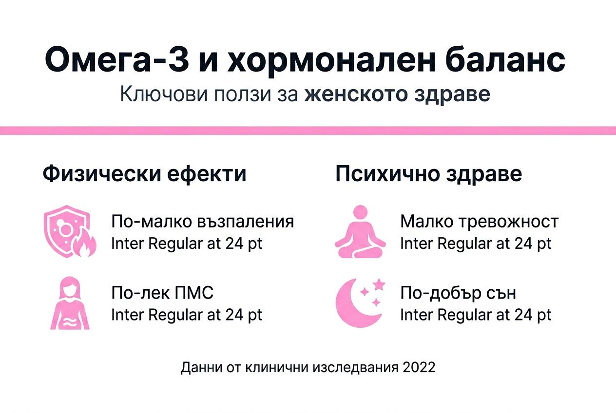 Инфографика: Как омега-3 подпомага хормоналния баланс при жените