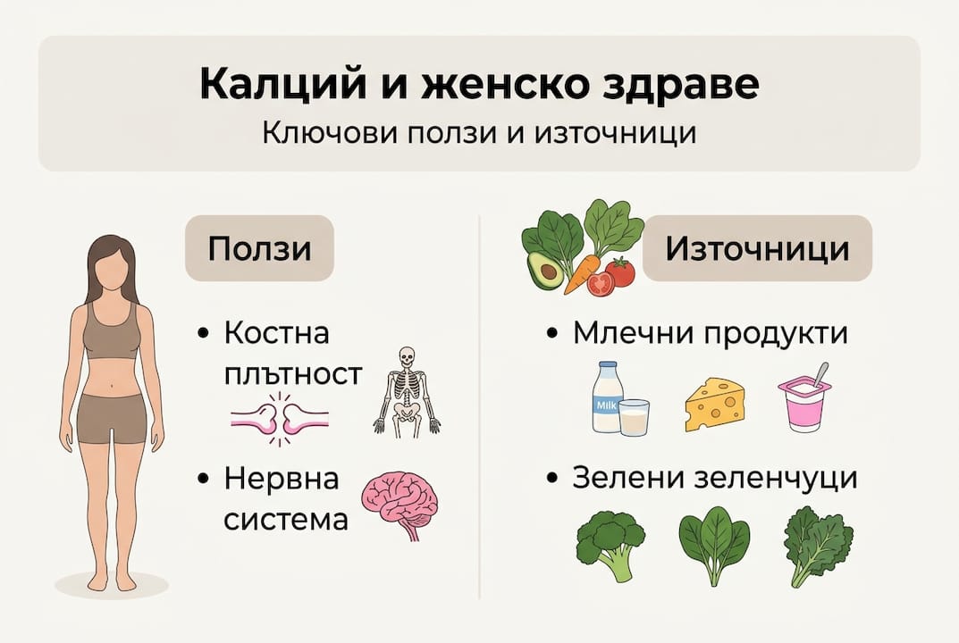 Инфографика: Защо калцият е важен за жените и откъде да си го набавим