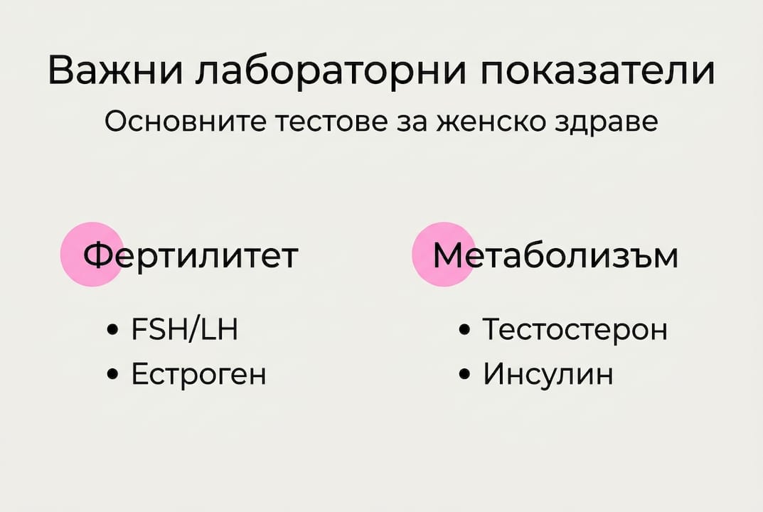Инфографика: Кои лабораторни изследвания показват хормоналния баланс при жените