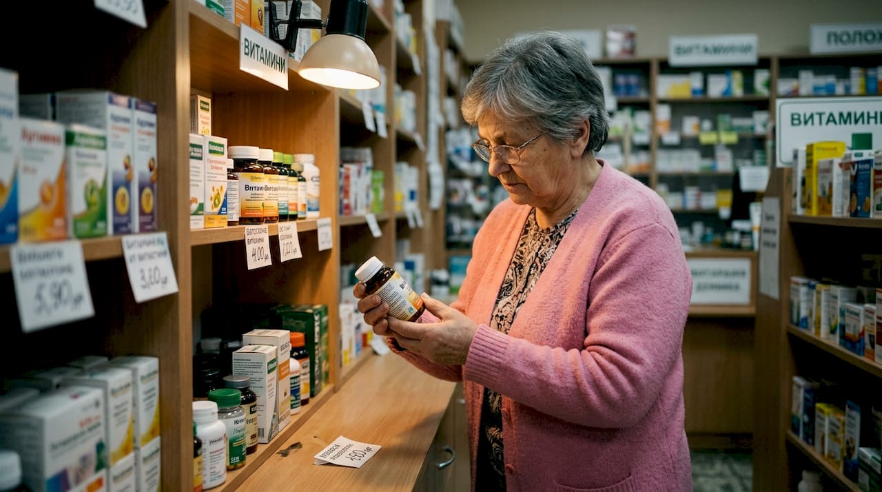 Жена внимателно разглежда етикета на натурален продукт, за да се увери в състава му.
