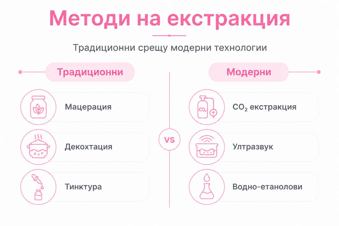 Инфографика: Какво отличава традиционните от съвременните методи за екстракция