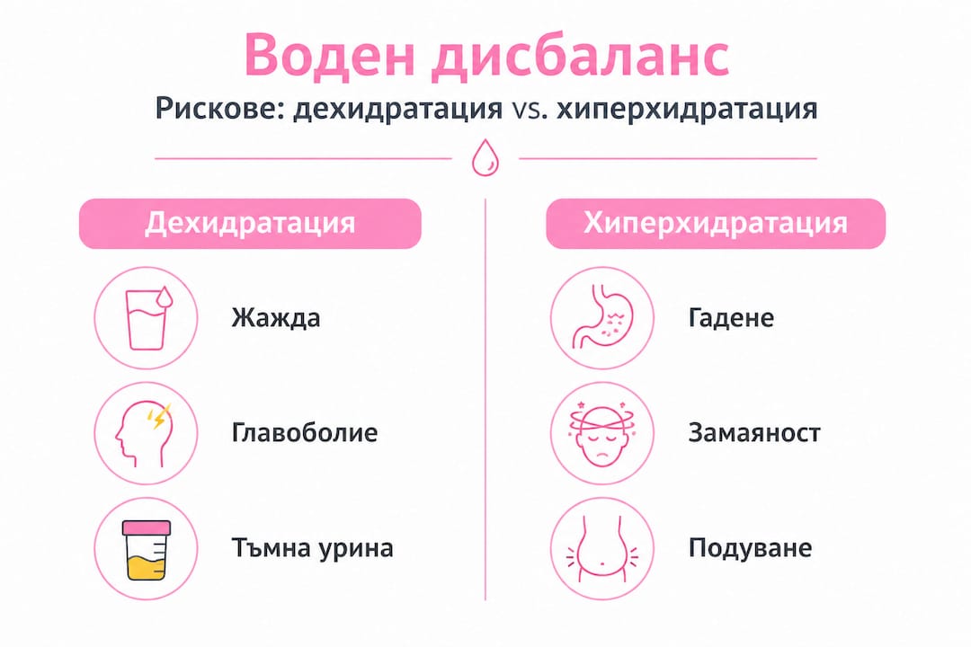 Инфографика: опасности от обезводняване и свръххидратация