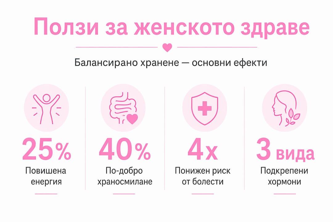 Инфографика с основните предимства за жените