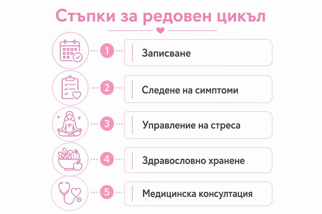 Инфографика: Как да поддържаме редовен менструален цикъл – важни съвети и стъпки
