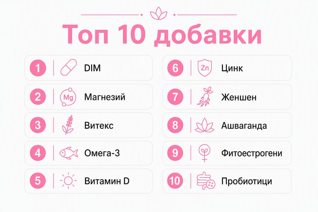 Инфографика: Топ 10 добавки, които подкрепят хормоналния баланс