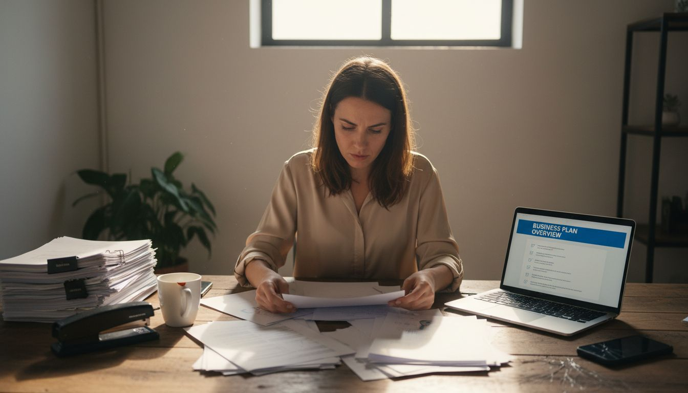 Woman organizing Dubai business documents