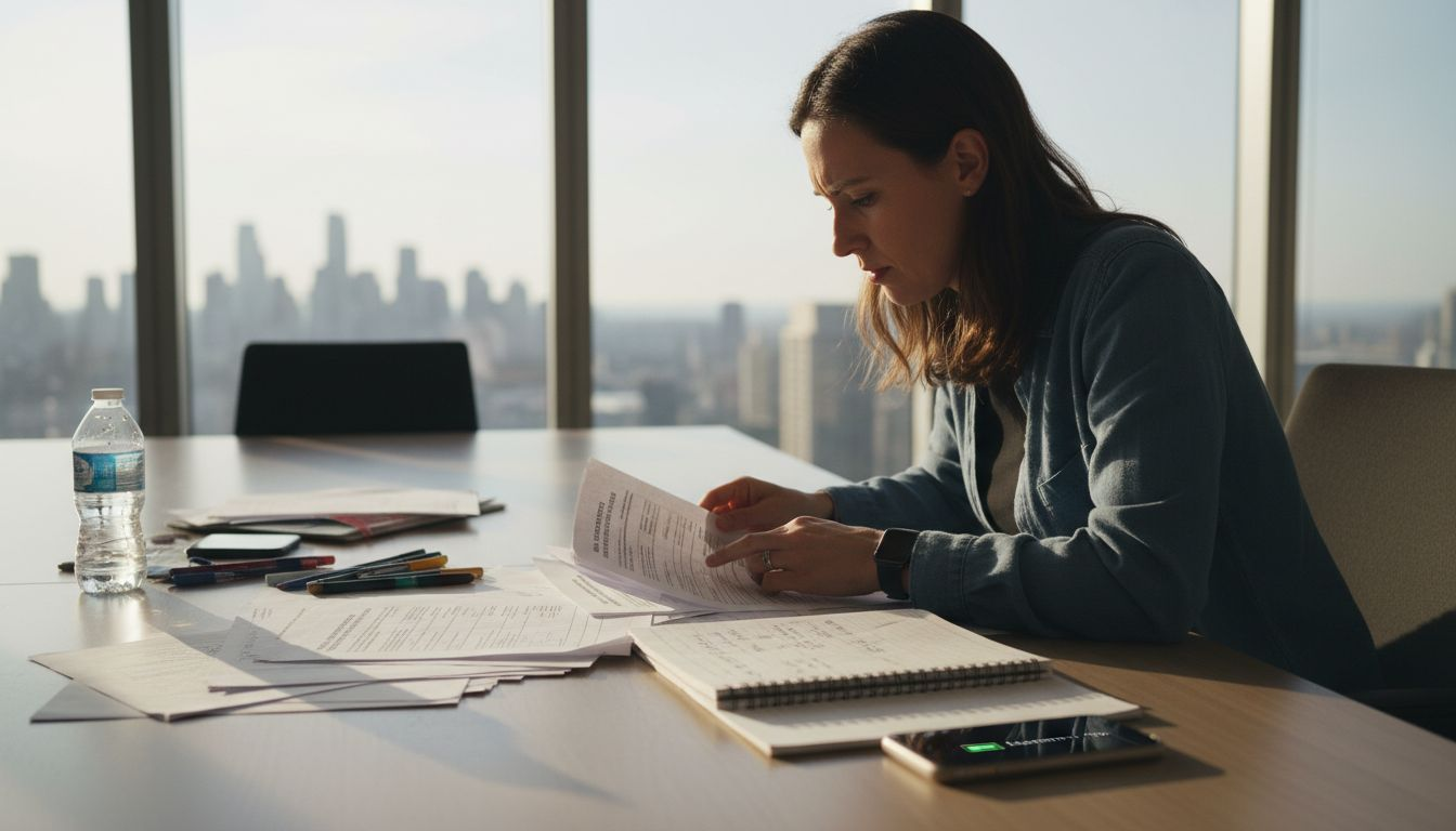 Sorting business setup paperwork in Dubai office