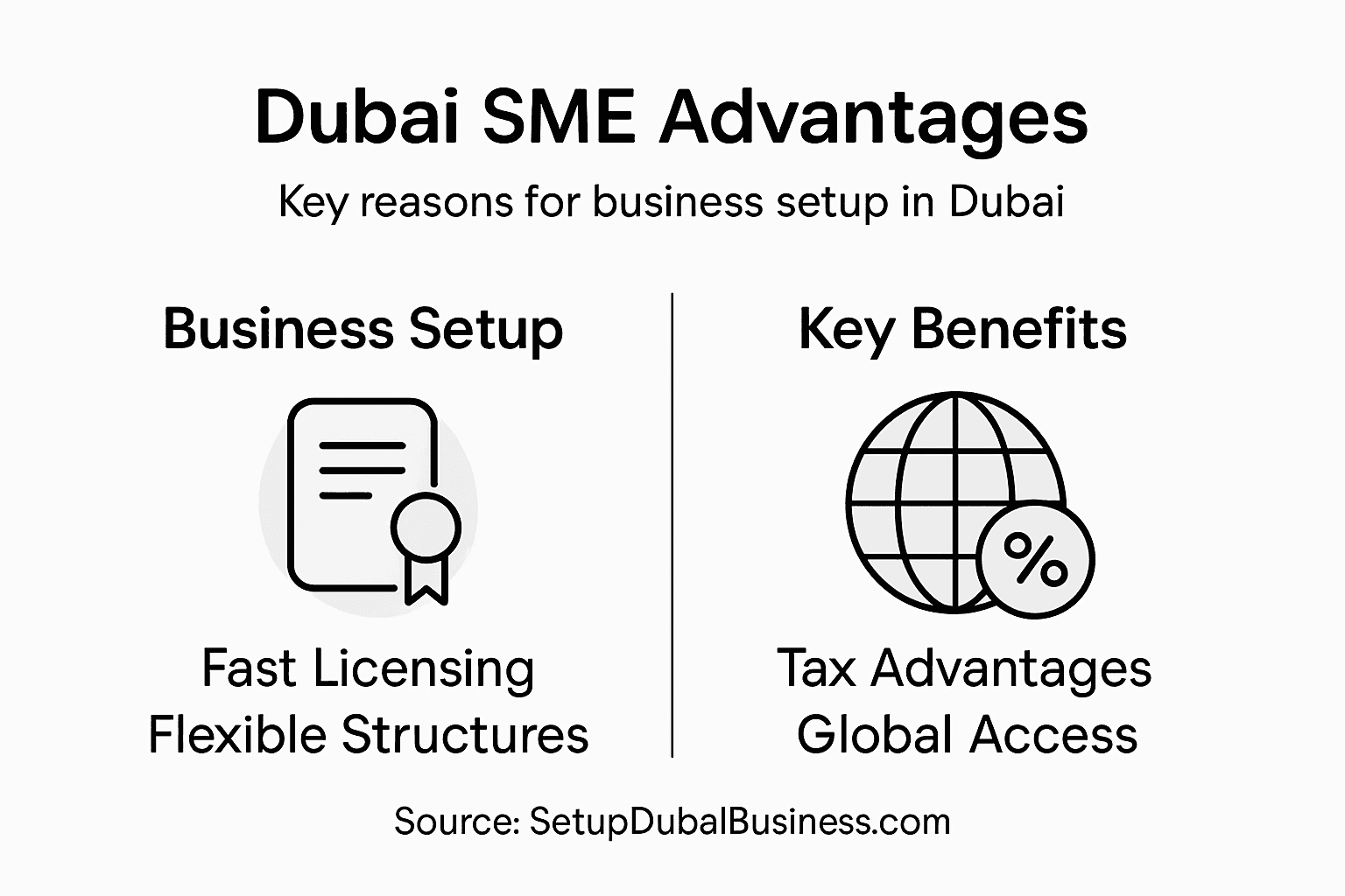 Infographic on Dubai SME setup advantages