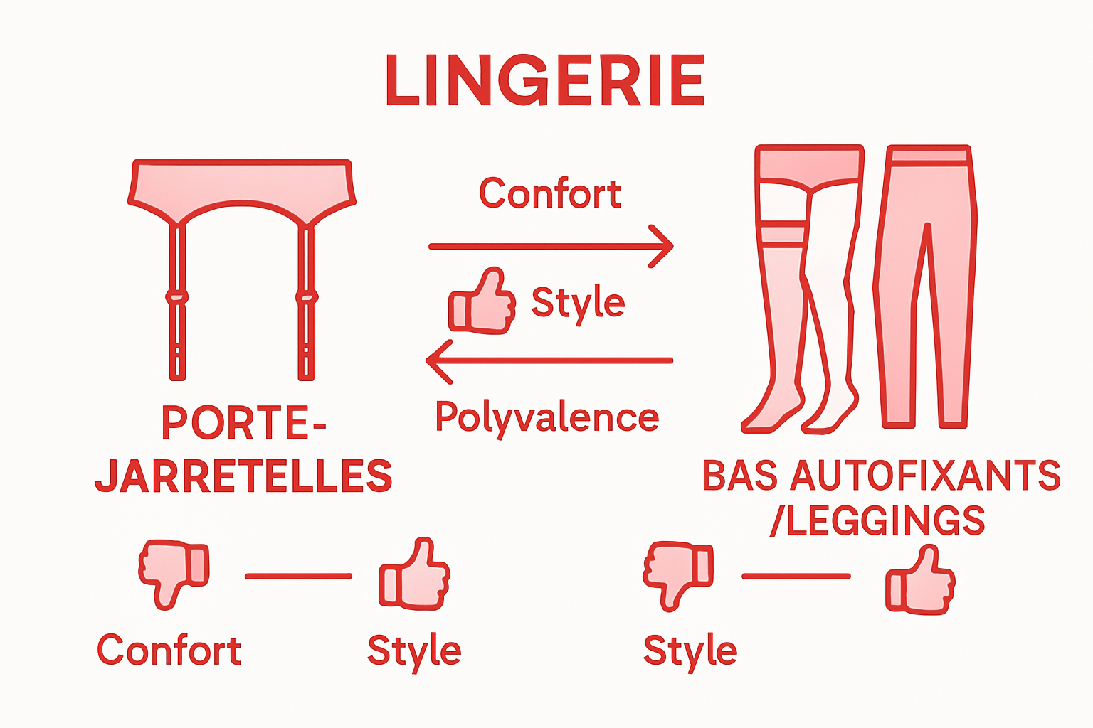 Infographie : le porte-jarretelles face à ses principales alternatives