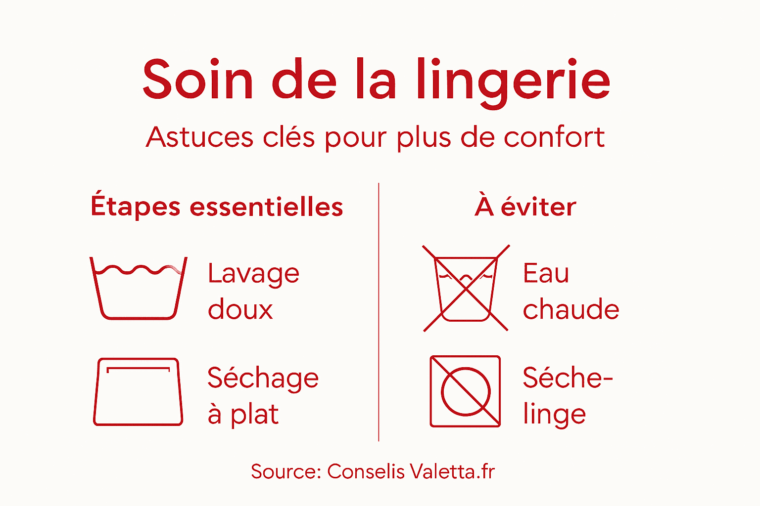 Guide visuel pour prendre soin de ses dessous et préserver leur confort au quotidien
