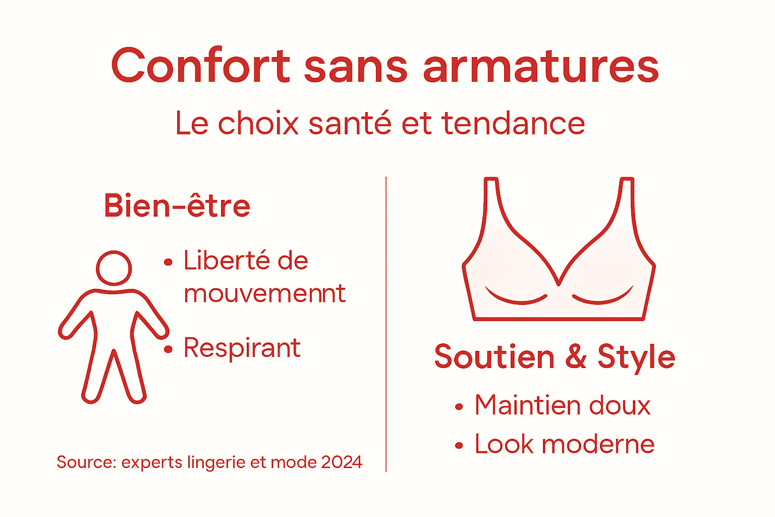 Infographie : tout savoir sur le confort et le bien-être des soutiens-gorge sans armatures