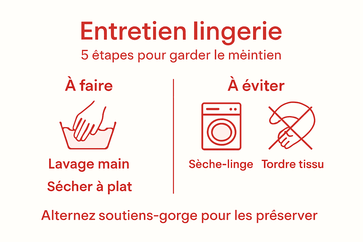 Infographie : conseils pour bien entretenir sa lingerie quand on a une forte poitrine